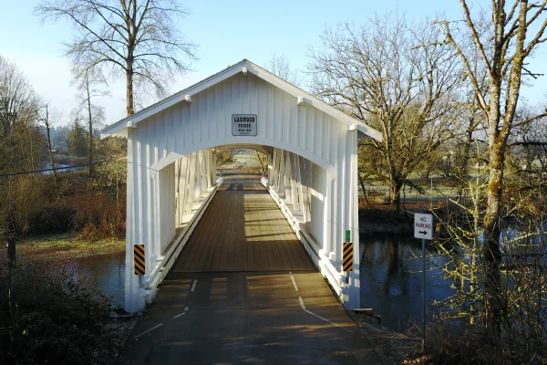 Larwood Bridge — aerial approach