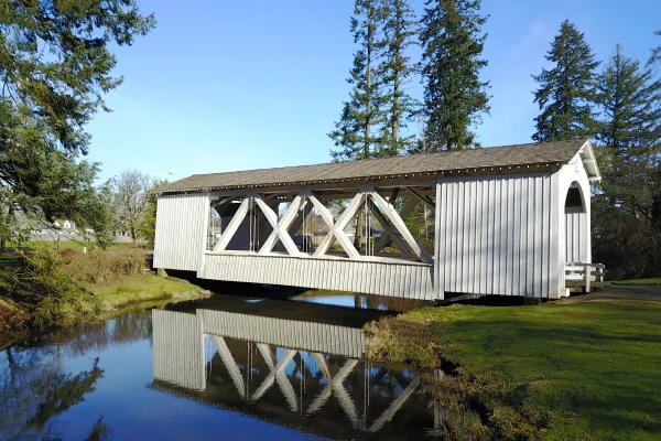Stayton-Jordan Bridge — aerial view