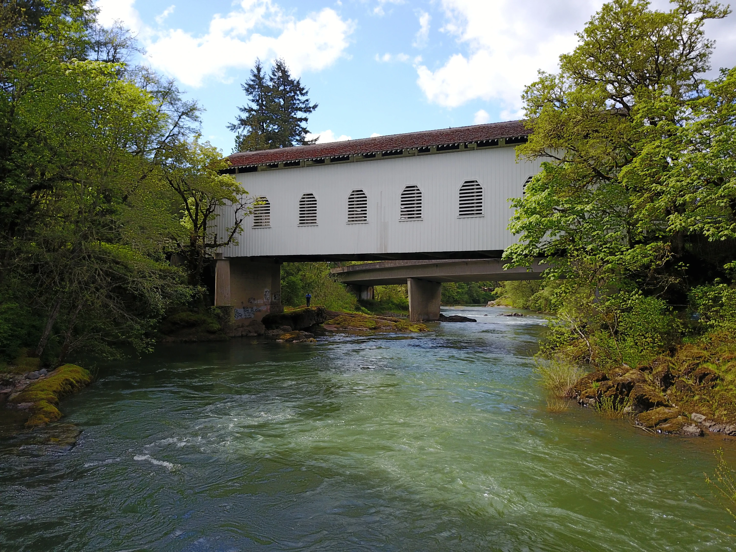 Dorena Bridge — aerial approach