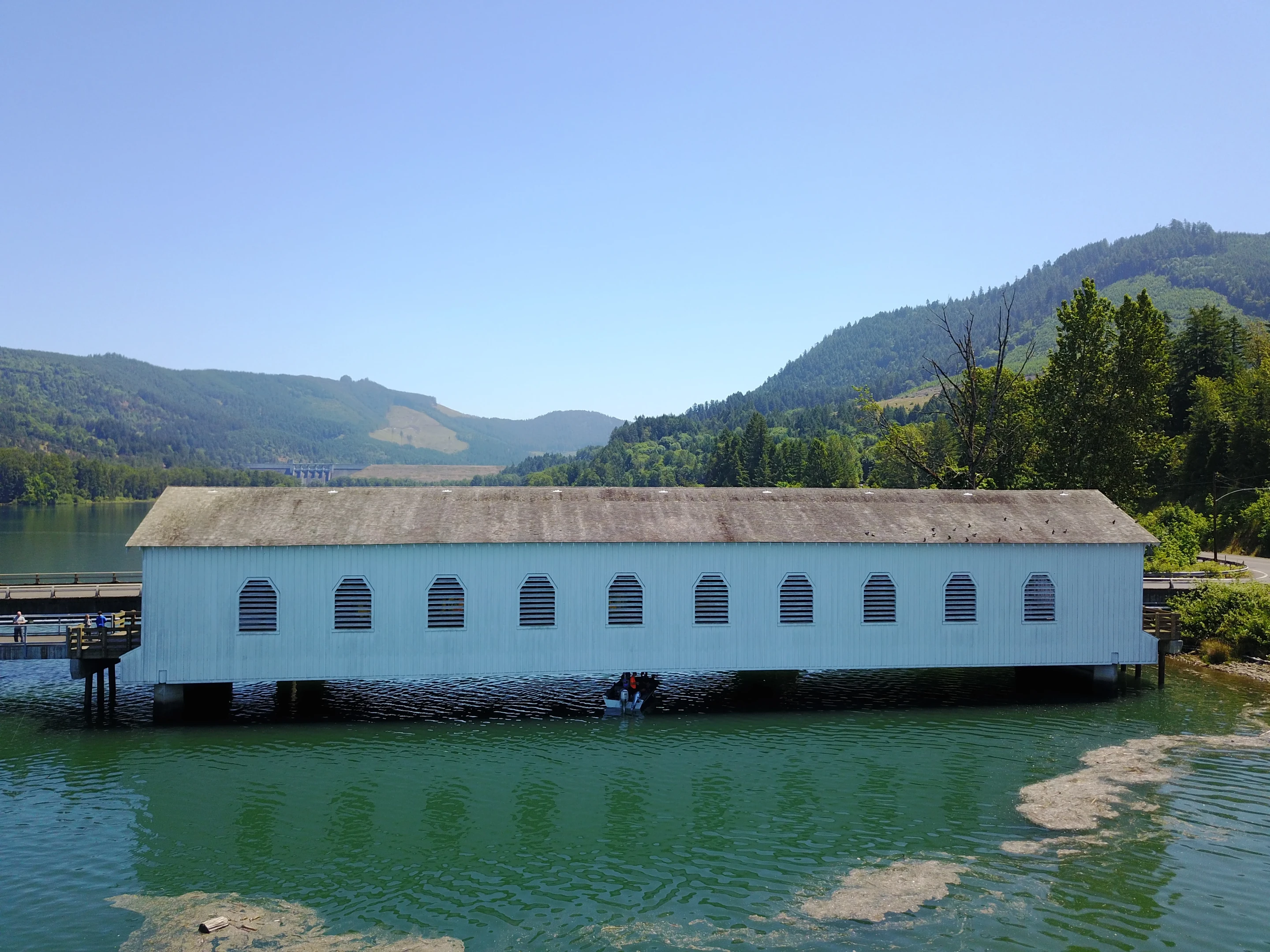Lowell Bridge — aerial approach