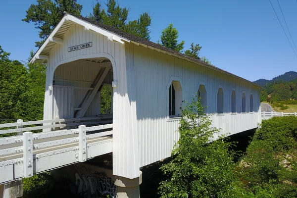 Grave Creek Bridge — aerial view