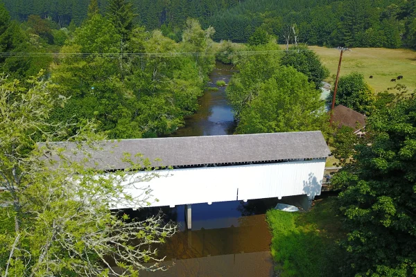 Nelson Mountain Bridge — aerial overview